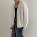 MYQ Mink Velvet V-Neck Knitted Cardigan Jacket Men's Autumn Korean Lazy Style Loose Outer Wear Niche Sweater_viptrois.com