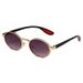 Oval Metal Frame Sunglasses - Retro Unisex Vintage Shades UV400 Protection (European American Fashion High-End Glasses)_viptrois.com
