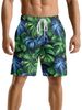 Unbeatable Quality Men's Running Sports Loose And Versatile Short With Simple Tropical Leaf Print Surfing Beach Shorts_viptrois.com