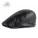 PU Korean Style Beret Men's Forward Cap British Women's Spring Autumn Winter Duckbill Leather Hat Trendy_viptrois.com