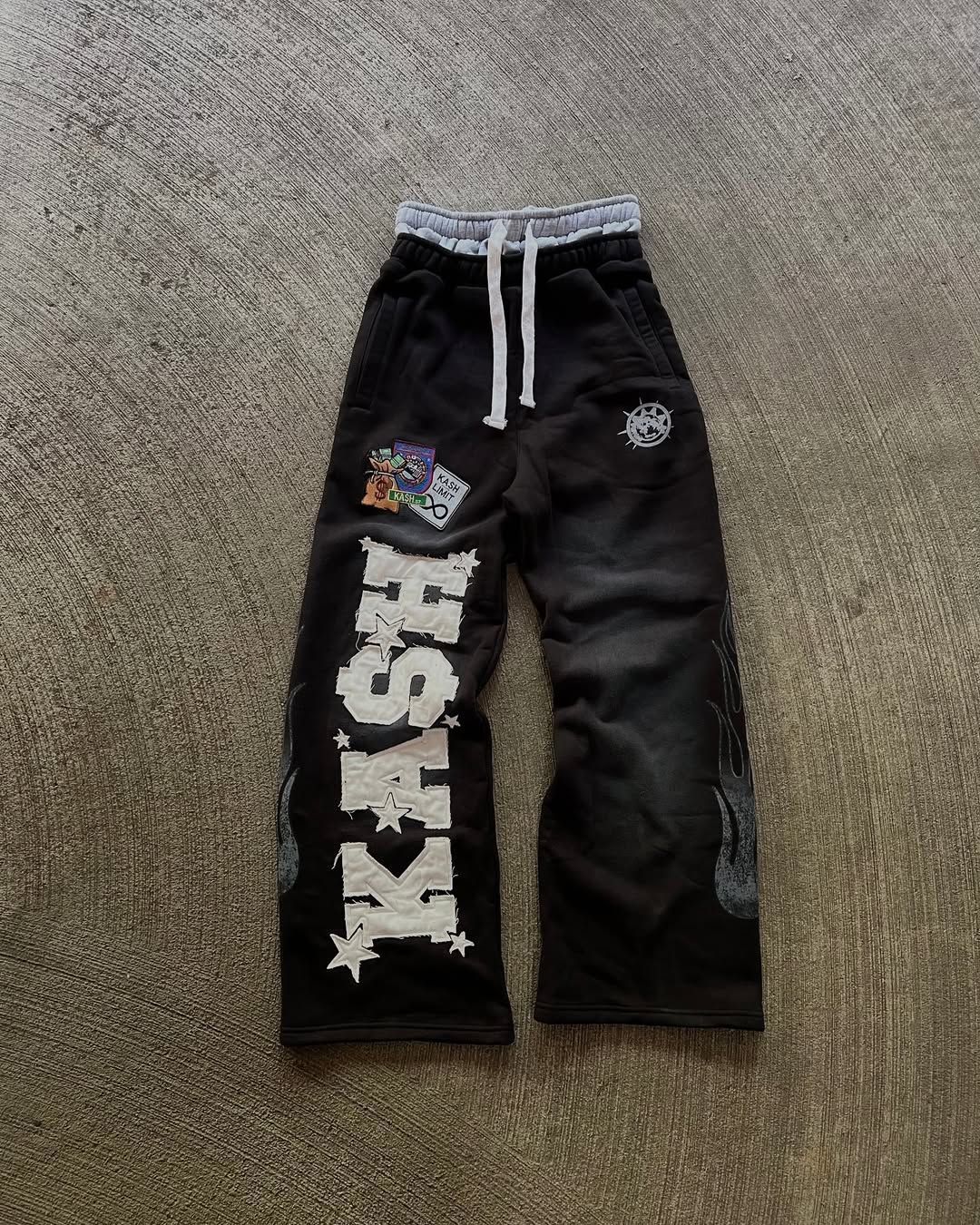 Men's Clothing High Street Trend Pants High Street Men And Women Loose Casual Straight Printed Pants_viptrois.com