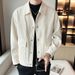 Jacket Men's Spring And Autumn 2024 New Corduroy Clothes Trendy Handsome Loose Short Lapel Gown_viptrois.com