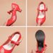 Girls High Heels Princess Shoes 2024 Spring And Autumn Children's Leather Shoes For Middle And Large Children Red Student Performance Dance Shoes_viptrois.com