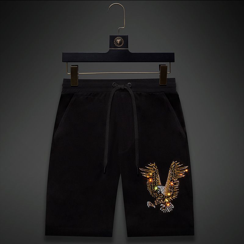 Men's Clothing Snow Fox Brothers Pants Casual Versatile Hot Diamond Eagle Shorts Summer Men's Straight American Overalls Shorts Slim Fit_viptrois.com