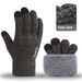 Anti Slip Double-layer Velvet Touch Screen Gloves For Men's Outdoor Knitted Warm Split Finger Gloves_viptrois.com