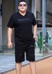 Men's Clothing plus size short-sleeved casual sports suit extra large shorts sweatpants two-piece suit thin fat people_viptrois.com