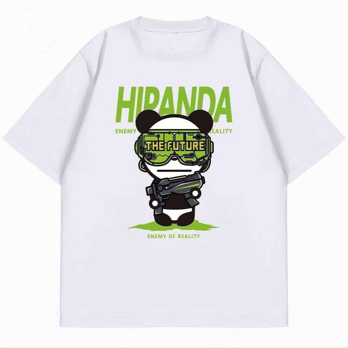 Casual Urban Fashion For Men & Women Panda Graphic Print T-Shirt Oversized Relaxed Fit 100% Cotton Unisex Streetwear_viptrois.com