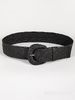 Women Braided Belts Straw Retro Spring And Summer New Style Hand Woven Buckle Elastic Rubber PP Straw Belt With Dress_viptrois.com