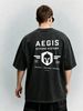 Men's Clothing Heavy Washed Cotton Short Sleeved T Shirt Casual Trend Unisex Summer Ins Black Round Neck Top Trendy Versatile Half Sleeve_viptrois.com