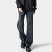 American Retro Patchwork Jeans For Men, Spring Trendy Vibe Loose Wide-leg Casual Pants, Stylish Straight-leg Trousers_viptrois.com