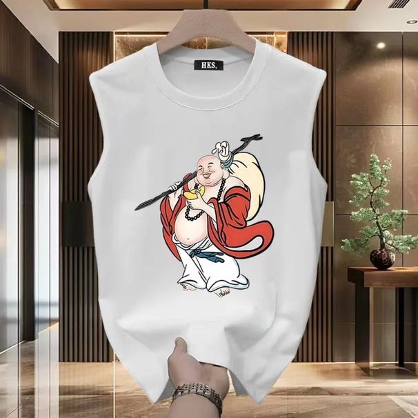 2024 New Cotton American Sports Vest, Summer Fitness Loose Sleeveless Basketball Tide T-shirt_viptrois.com