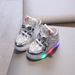 Cartoon Bright Diamond Flash Shoes Boys And Girls Leather Breathable Luminous Sneakers Girls Princess Shoes_viptrois.com