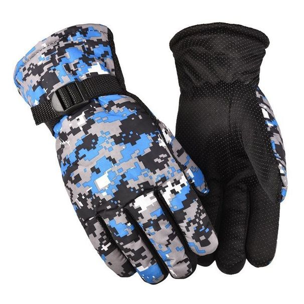 Pulse Warm Winter Thickened Fleece Anti-Slip Cycling Electric Bike Windproof Full-Finger Cotton Camouflage Gloves Outdoor Men_viptrois.com