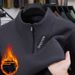 Pure Pure 2025 Autumn Winter New For Middle-aged Dads, Pullover Zipper Collar, Versatile Fleece-lined Men's Sweatshirt_viptrois.com