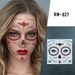 Halloween Face Tattoo Flowers Day of the Dead tattoo stickers Party makeup face stickers_viptrois.com