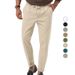 Men's Clothing Men's Business Casual Pants - Straight Fit Office Trousers With Stretch, Wrinkle-Resistant Polyester Blend - S To XXXL_viptrois.com