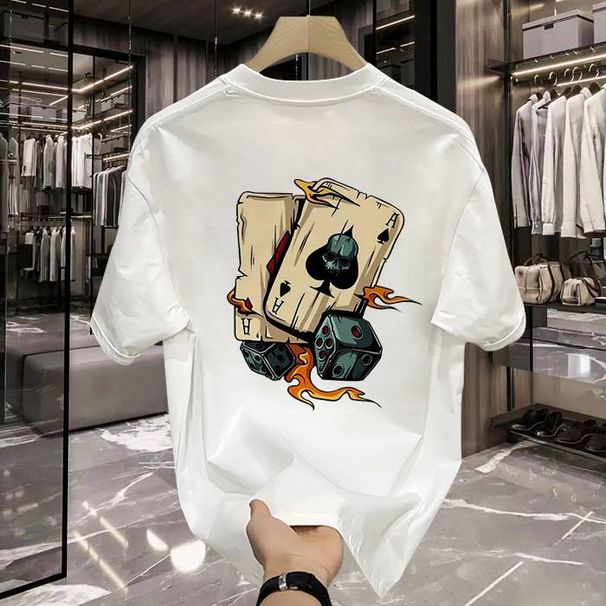 American Heavy-duty Pure Cotton Short-sleeved T-shirt For Men, Instagram Streetwear, Loose Top Wear For Men, Summer Style_viptrois.com