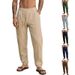 Men's Casual Elastic Waist Chino Pants Lightweight Comfortable Straight Leg Trousers For Spring Summer (Grey, Black, Navy, Khaki, Brown, )_viptrois.com