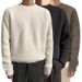 Men's Clothing Men's Oversized Solid Knit Sweater - Business Casual Pullover For Suit Layering_viptrois.com