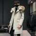 2024 New Big Fur Collar Medium And Long Down Jacket Men's White Duck Down Thickened Warm Knee Jacket_viptrois.com