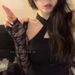 2024 Mesh Lace Bridal Gloves Women's Evening Dress Wedding Veil Black Sexy Arm Sleeves_viptrois.com