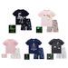 Kid's Clothing Baby Cotton Short-sleeved Riband Cotton Children's Pajamas Air-conditioning Clothes Home Clothes_viptrois.com