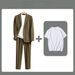 Linen-Blend Suit Set – Single-Breasted Relaxed Fit Suit Jacket & Trousers (100% Acetate) – Lightweight For Spring/Summer_viptrois.com
