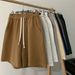Men's Clothing Men's Style Solid Color Basketball Shorts High Street Retro Trendy Casual Sports Versatile High Waist Pants_viptrois.com