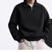 2026 New Casual Semi-zipper Stand-up Neck Sweater Trendy Fashion Simple Loose Large Size Fleece Men's Sweater Hoodie_viptrois.com