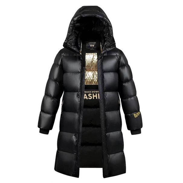 Men's Clothing 2024 new black and gold down jacket for men and women, same style, bright surface, winter warm and thick couple jacket, high version_viptrois.com