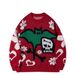 YWFG Unisex Cartoon Jacquard Sweater - Cozy Acrylic Knit Pullover For Men & Women, Relaxed Fit, Long Sleeve, Round Neck, Fall Fashion_viptrois.com