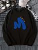 Men's Loose Casual Fashion M WAKE UP Letter Printed Round Neck Long Sleeved Sweatshirt For Autumn And Winter_viptrois.com