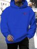 Men's Autumn And Winter Casual Fashionable Loose Hooded Sweatshirt With Geometric Bull Head Pattern Printed Warm Long Sleeved Pullover_viptrois.com