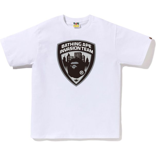 A BATHING APE 2026BAPE New Safety Sign Pattern Logo Printed Short Sleeve T-shirt Top - Men's Pure Cotton T-shirt_viptrois.com