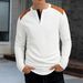 Men's Waffle-Knit Henley Long Sleeve Shirt - Retro High Neck Button-Up Casual Top (S-XXXL, 4 Colors)_viptrois.com