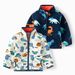 XUANMU Boys Girls Padded Jacket Outside Cartoon Dinosaur Toddler Zipper Standing Collar Jacket XB093_viptrois.com