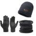 Men's knit hat three-piece plus pile hat Women's scarf Touch screen gloves Winter warm suit_viptrois.com
