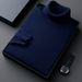 Men's Winter High Neck Sweater, Thick Knit Pullover, Loose Fit Casual Solid Color Top, Warm Comfortable & Stylish_viptrois.com