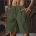 Men's Clothing Cotton And Linen Shorts With Elastic Waist Beach Shorts Casual Sports Men_viptrois.com