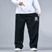 Men's Clothing Plus Size Men's Casual Pants - Loose Fit Elastic Waist Comfortable Trousers For Big & Tall Youth & Adults (Black, 2XL-8XL)_viptrois.com