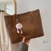 Elegant Commuter Tote Bag - Versatile Shoulder Bag For Women, Soft PU Leather Bucket Bag With Detachable Strap, Stylish Handbag For Work_viptrois.com