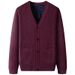 Men's Velvet V-Neck Sweater Coat – Winter Warm Fleece-Lined Jacket, Oversized Casual Blazer With Relaxed Fit (Light Gray/Dark Gray_viptrois.com