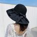 Hat Female Summer Eaves Vinyl Bucket Hat UPF50 + Bow Sun Hat Face Covering Sun Hat Sun Hat Female_viptrois.com