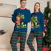 Christmas Family new Dinosaur letters Christmas family print home suit pajamas set_viptrois.com