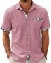 Men's Clothing Men's Summer Fashion Hawaiian Collar Shirt Casual Lace Print Beach Pocket Short Sleeve 13 Colors Available_viptrois.com