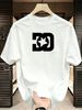 3 Pack Men's Oversized T-Shirts, 100% Cotton Crew Neck Casual Tees, Relaxed Fit Minimal Star Monogram Print Design, Black White Grey_viptrois.com