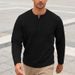 Men's Casual Henley Neck Pullover Knit Sweater With Classic Checkered Jacquard - Breathable & Comfortable For Everyday Wear_viptrois.com