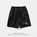 Monochrome Man- - American Style Printed Beach Shorts For Men, Summer Thin Loose Trendy High Street Casual Five-Point Sports Pants_viptrois.com