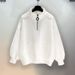 Winter New Style Hoodless High-neck Zipper Pullover For Men And Women, A Pair Of Lovers, Pure Color, Loose Fit, Versatile And Trendy Outerwear Top._viptrois.com