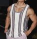 Summer New American Ribbed Vertical Striped Knit Casual Vest For Men High-end Fashion Lazy Style_viptrois.com